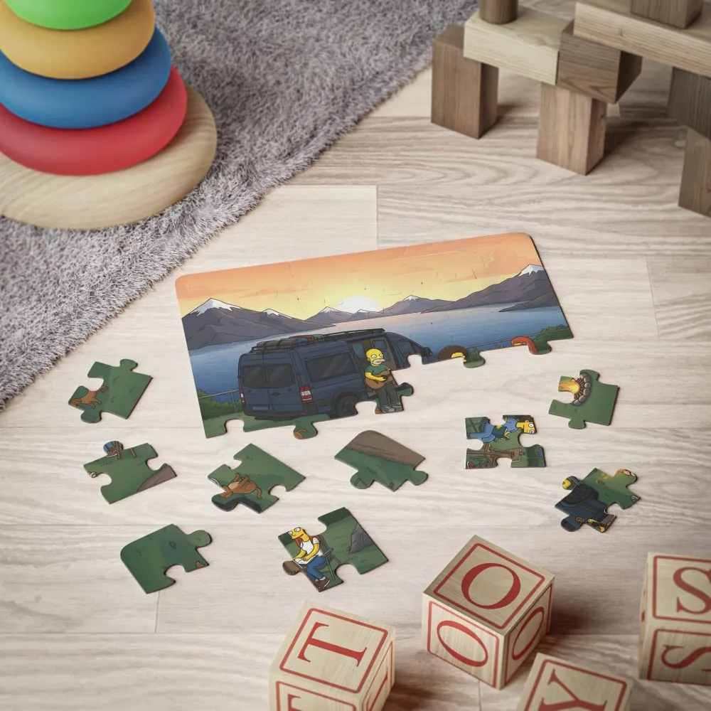Kids' 30‑Piece Camping Puzzle — Family Van Camping Scene