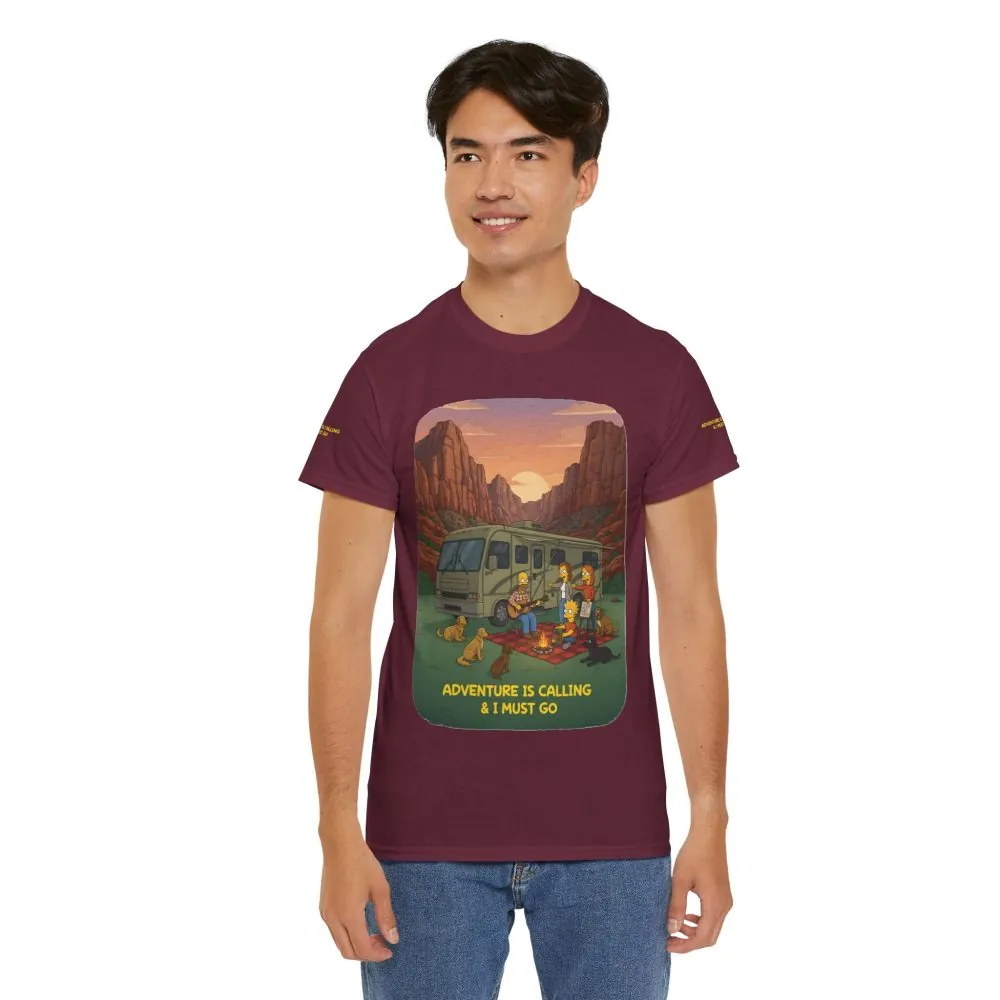 9507601899894825220_2048.jpeg Unisex Heavy Cotton Tee — "Adventure Is Calling-I Must Go" Design Sitcom-Line