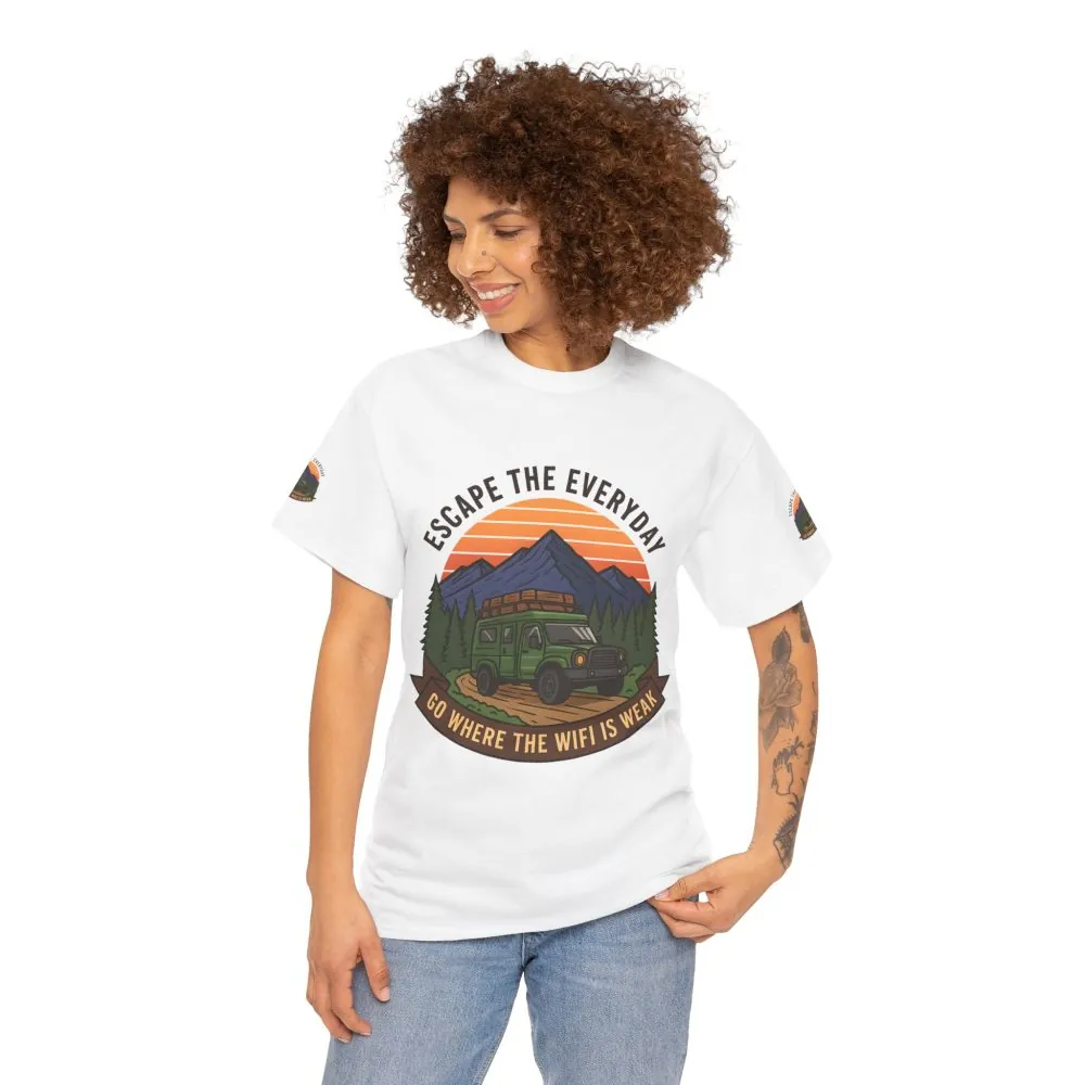 9509575054640953520_2048.jpeg Unisex Heavy Cotton Tee — "Go Where the WiFi Is Weak" Adventure Shirt