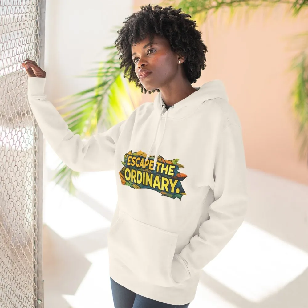 9514832854193483584_2048.jpeg Three-Panel Fleece Hoodie - "Escape The Ordinary" Design Cubic-Line
