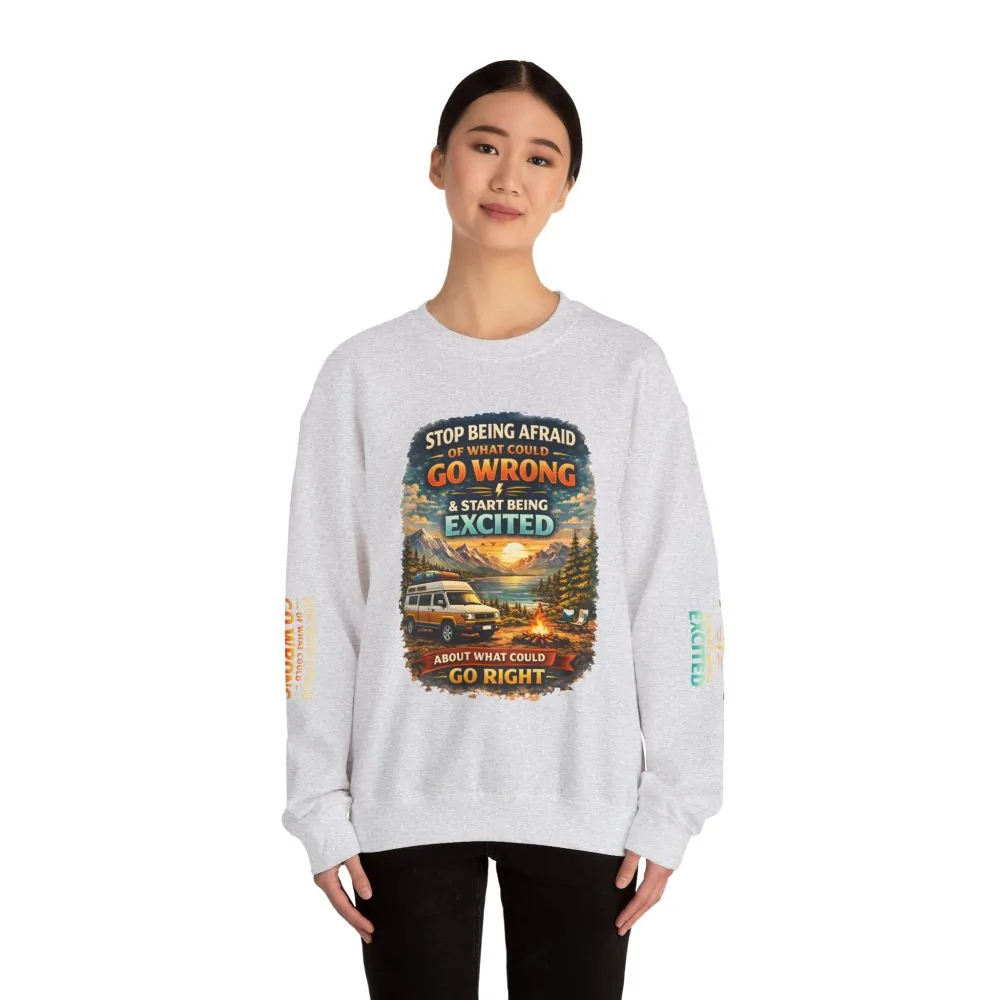 9519303463644437988_2048.jpeg Unisex Heavy Blend™ Crewneck Sweatshirt — "Stop Being Afraid Of What Could Go Wrong" Design Scenic-Line