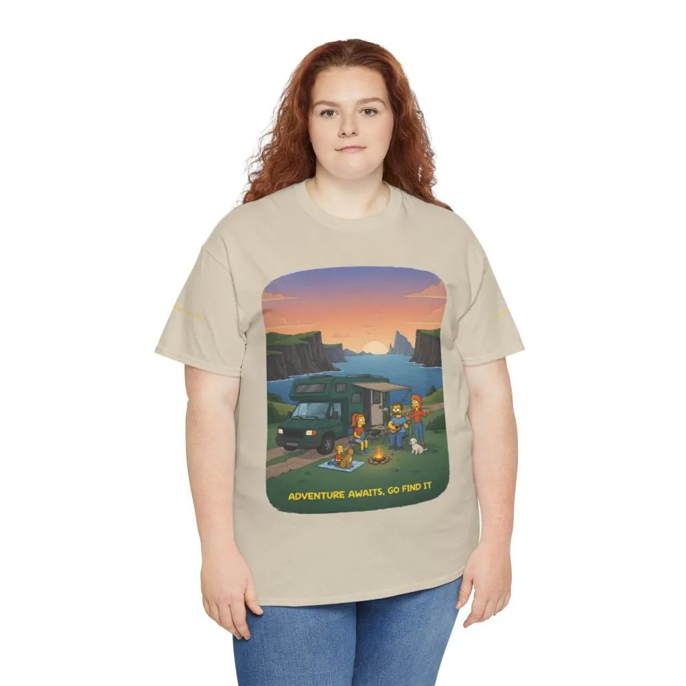 9529452336981933193_2048.jpeg Unisex Heavy Cotton Tee — "Adventure Awaits-Go Find It" Design Sitcom-Line