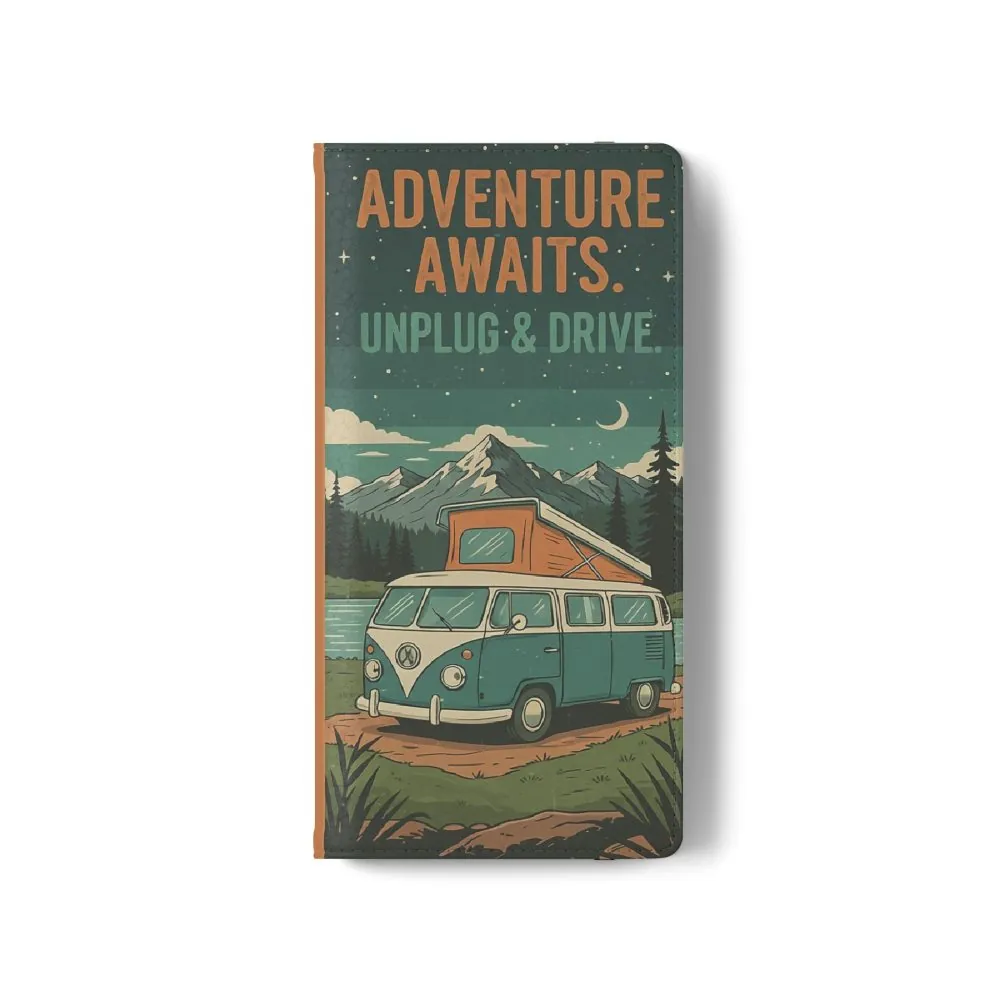 9530553041880692193_2048.jpeg Flip Phone Case — "Adventure Awaits Unplug & Drive" Wallet Case