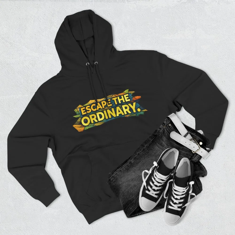9536887966828160375_2048.jpeg Three-Panel Fleece Hoodie - "Escape The Ordinary" Design Cubic-Line