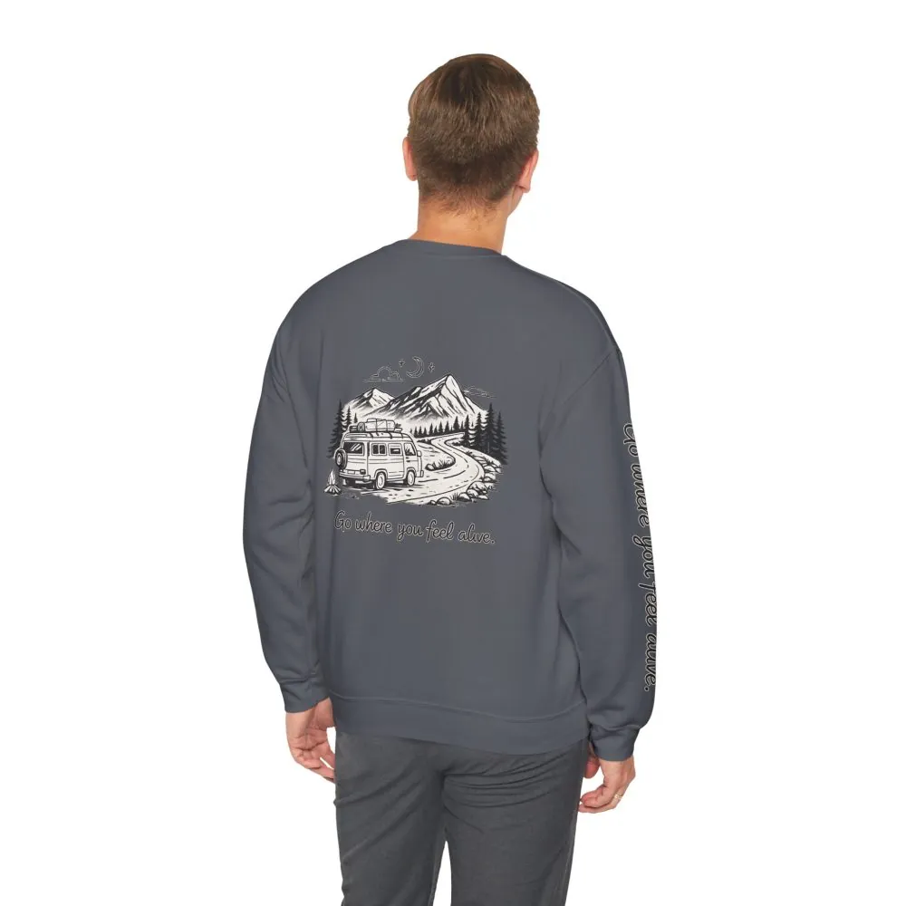 9540013094289187762_2048.jpeg Unisex Heavy Blend™ Crewneck Sweatshirt — "Go Where You Feel Alive" Design Minimal-Line