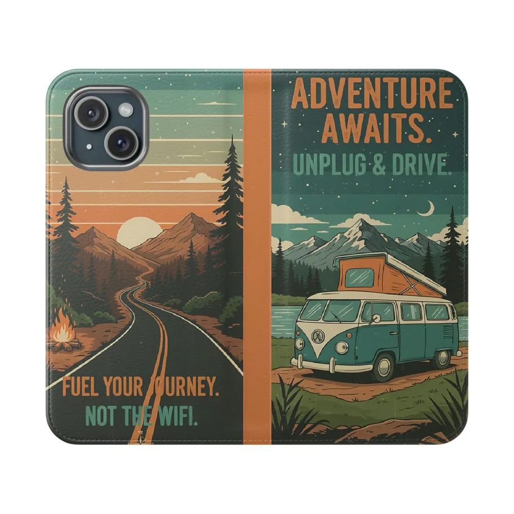 954172171702721837_2048.jpeg Flip Phone Case — "Adventure Awaits Unplug & Drive" Wallet Case