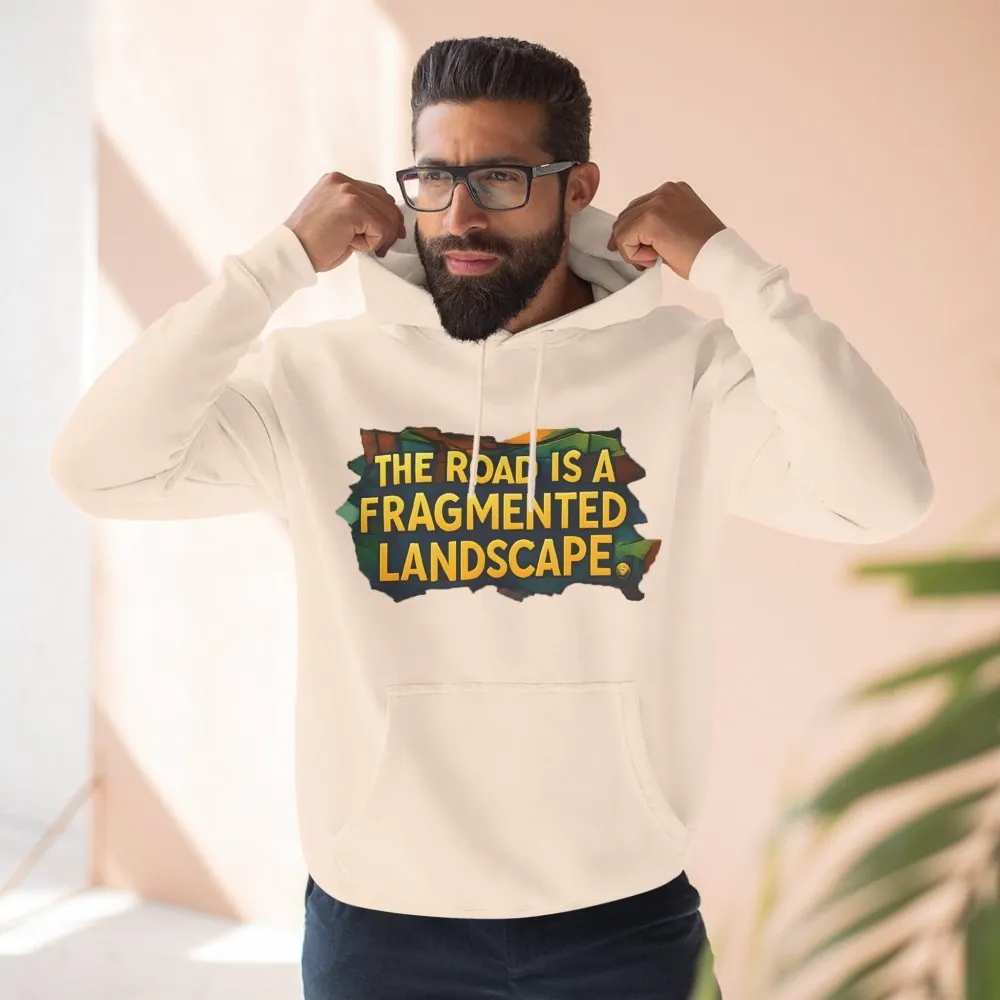 9547455941318017576_2048.jpeg Three-Panel Fleece Hoodie - "The Road Is A Fragmented Landscape" Design Cubic-Line