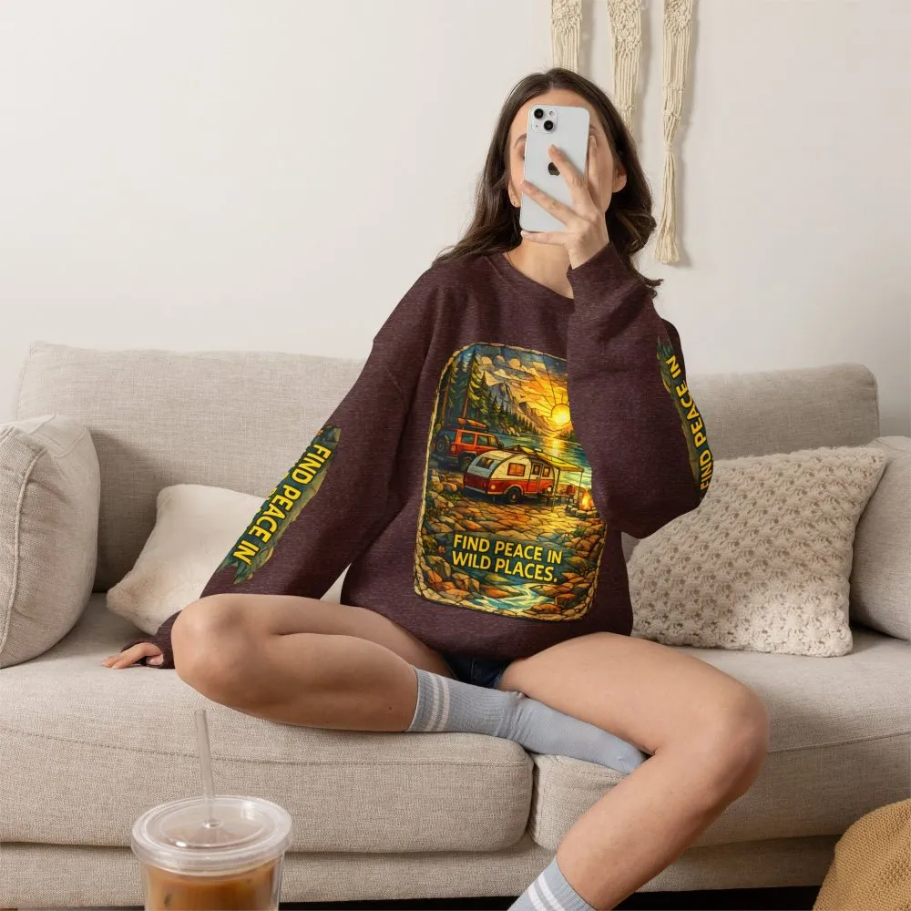 9547765195250421732_2048.jpeg Unisex Heavy Blend™ Crewneck Sweatshirt — "Find Peace In Wild Places" Design Cubic-Line