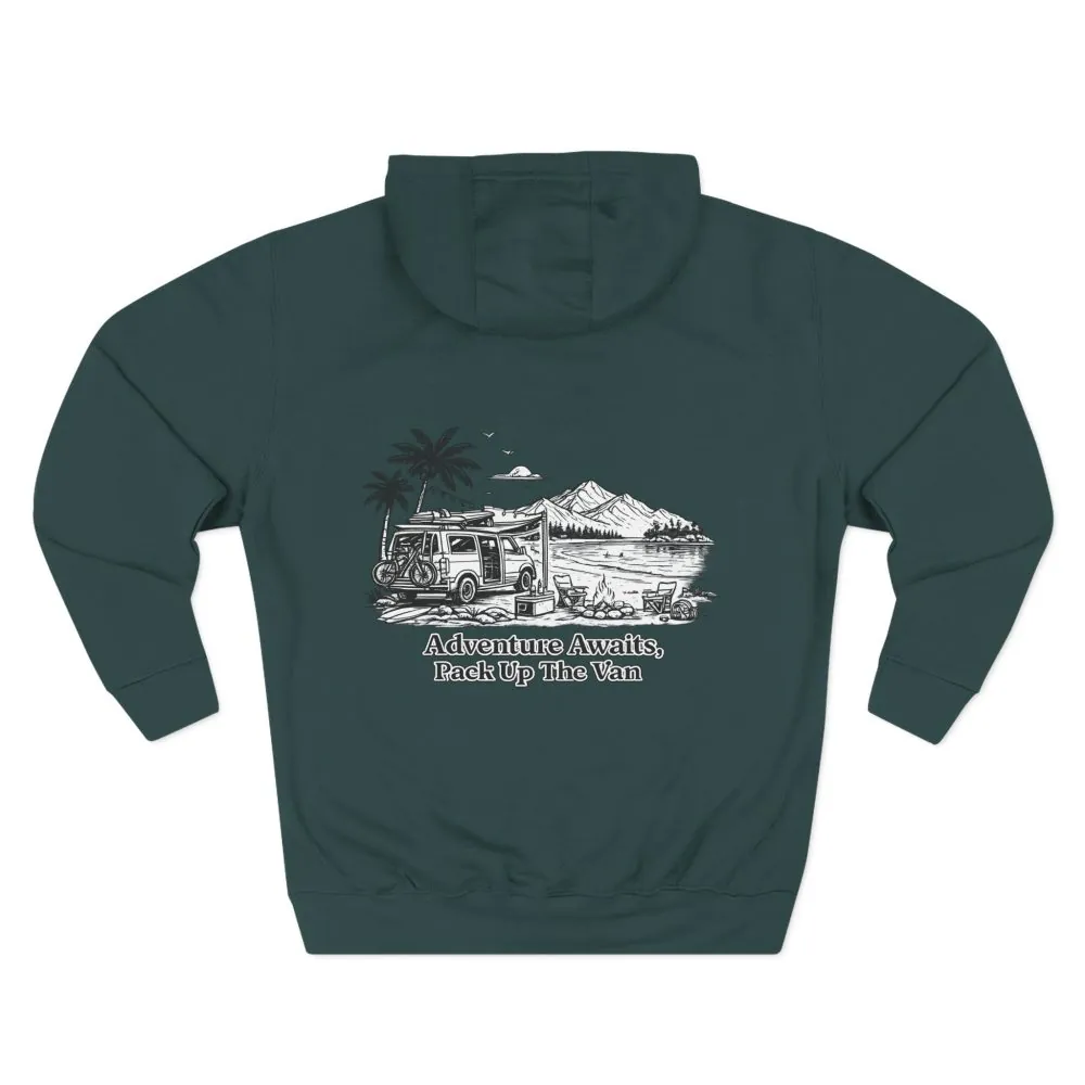 9555422949344947296_2048.jpeg Three-Panel Fleece Hoodie - "Adventure Awaits,Pack Up The Van" Design Minimal-Line