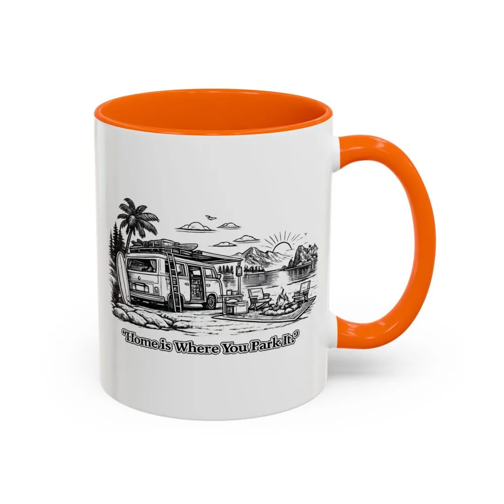 9558118854201887472_2048.jpeg Accent Coffee Mug (11, 15oz) — "Home Is Where You Park It" Design Minimal-Line
