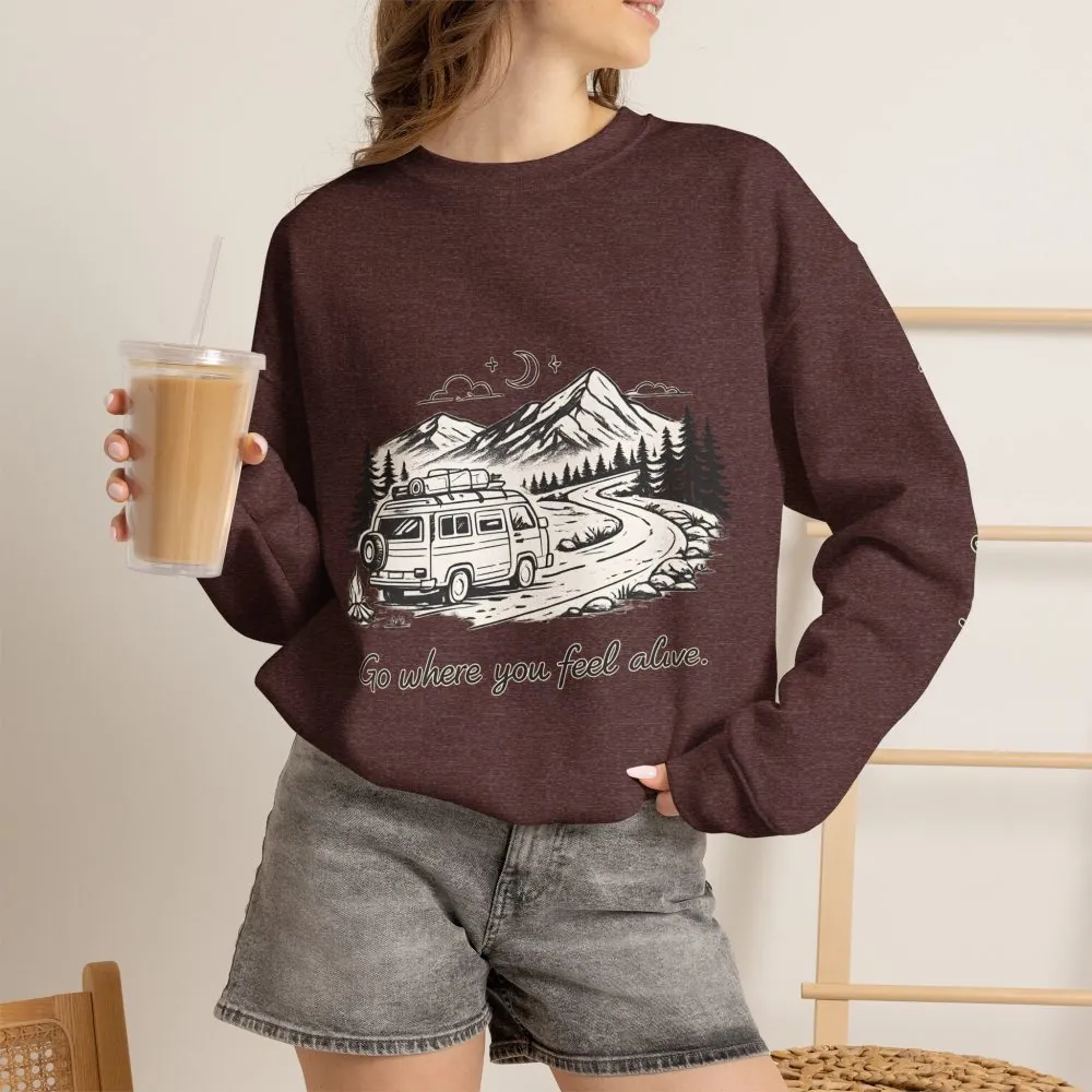 9560782282975915910_2048.jpeg Unisex Heavy Blend™ Crewneck Sweatshirt — "Go Where You Feel Alive" Design Minimal-Line
