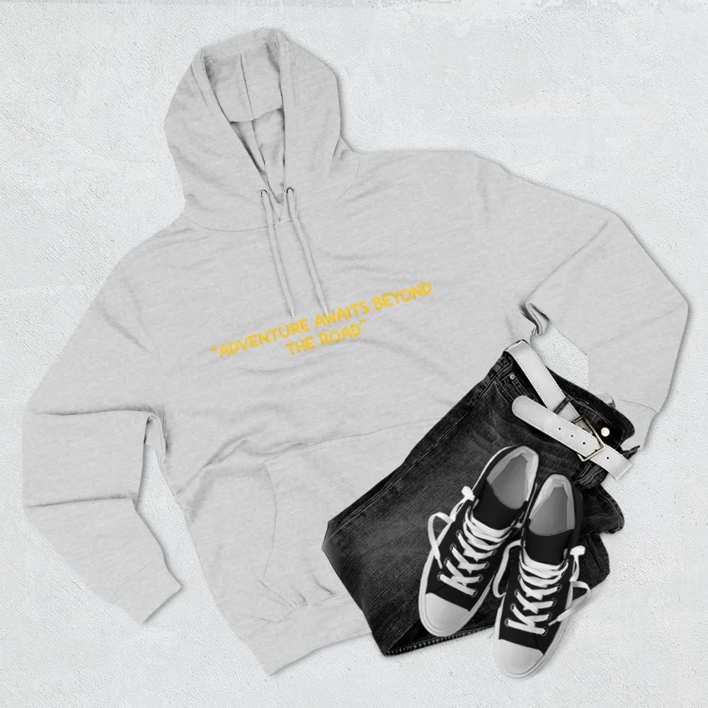 9577399348340176303_2048.jpeg Three-Panel Fleece Hoodie - "Adventure Awaits Beyond The Road" Design Sitcom-Line