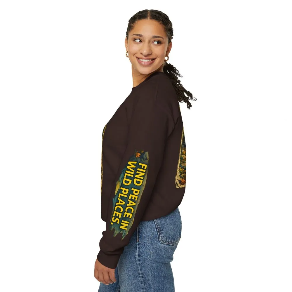 9580541865933848200_2048.jpeg Unisex Heavy Blend™ Crewneck Sweatshirt — "Find Peace In Wild Places" Design Cubic-Line