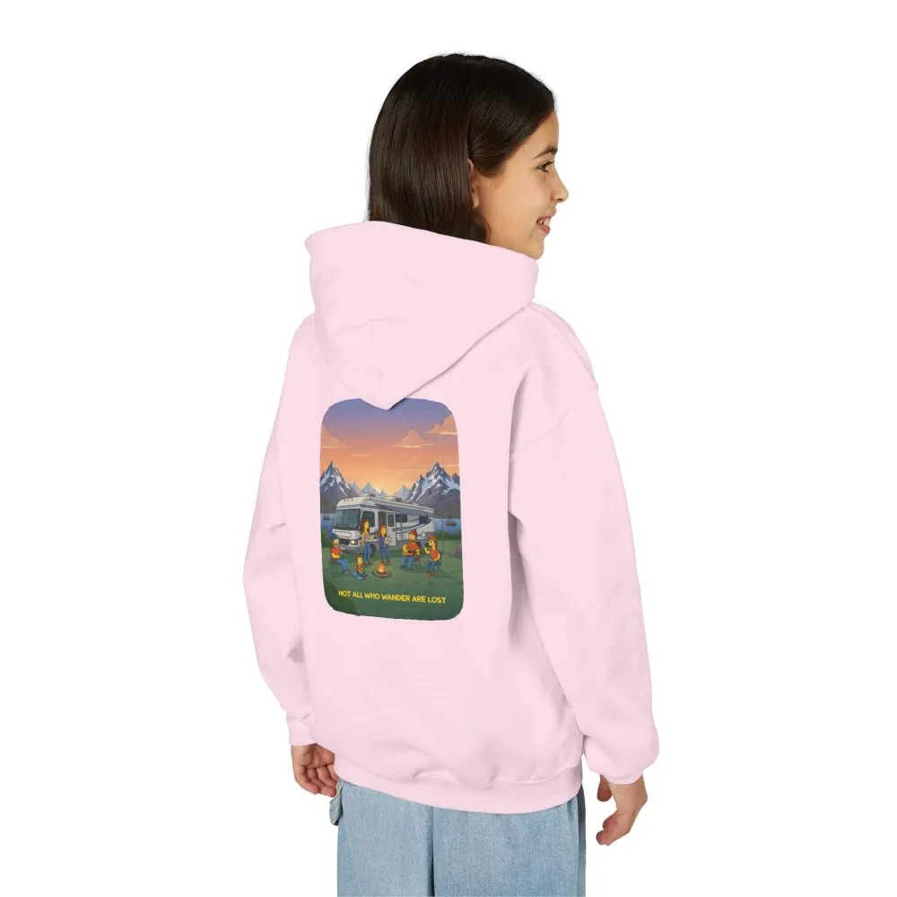 9588471398985911290_2048.jpeg Youth Hoodie(Gildan) – "Not All Who Wander Are Lost" (Design Sitcom-Line)