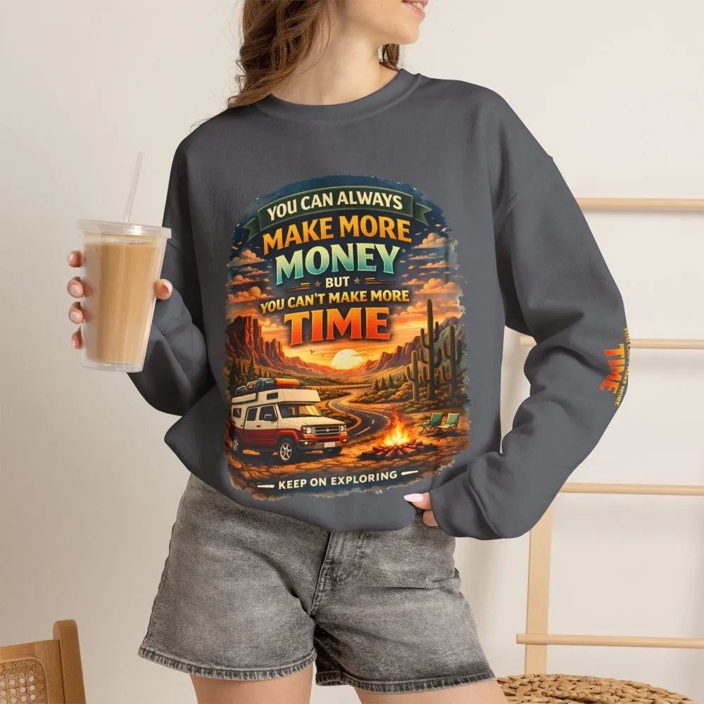 Unisex Heavy Blend™ Crewneck Sweatshirt — "You Can Always Make More Money" Design Scenic-Line