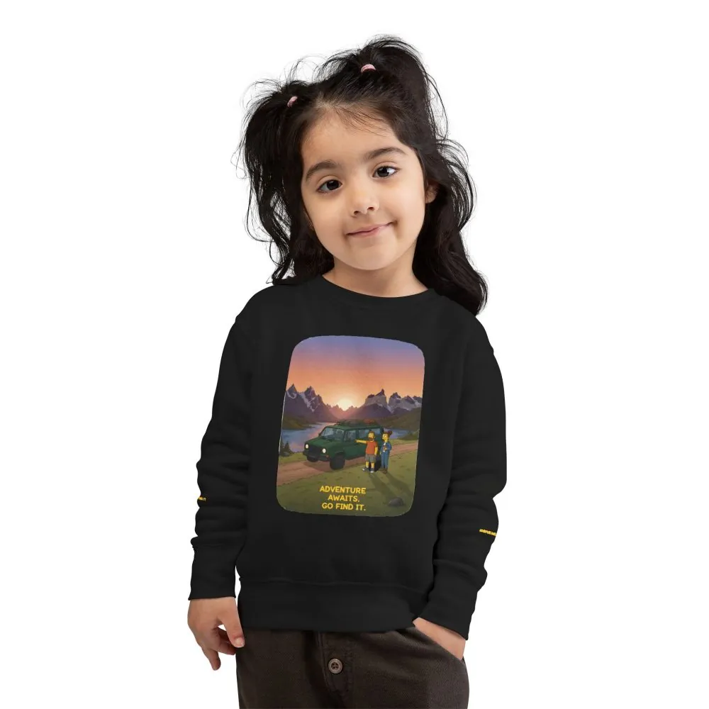 Toddler Sweatshirt - "Adventure Awaits-Go Find It" (Design Sitcom-Line)