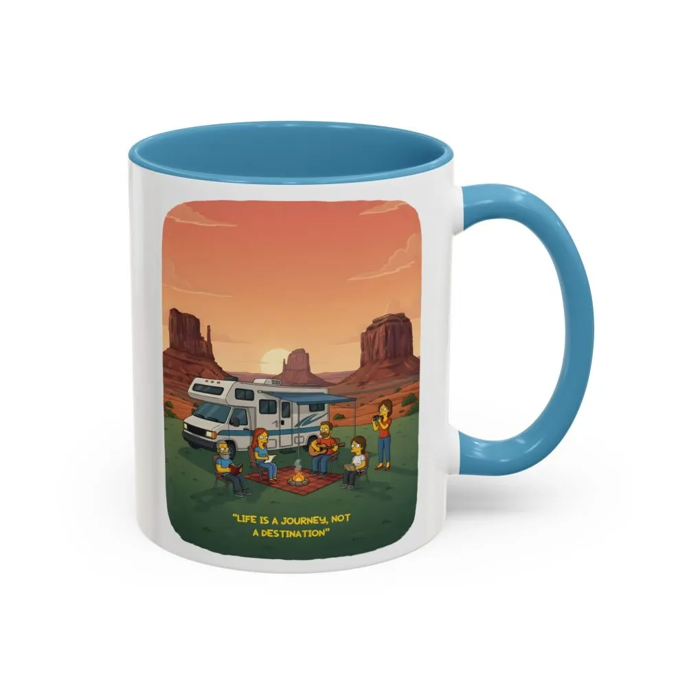 Accent Coffee Mug (11, 15oz) — "Life Is A Journey-Not A Destination" Design Sitcom-Line