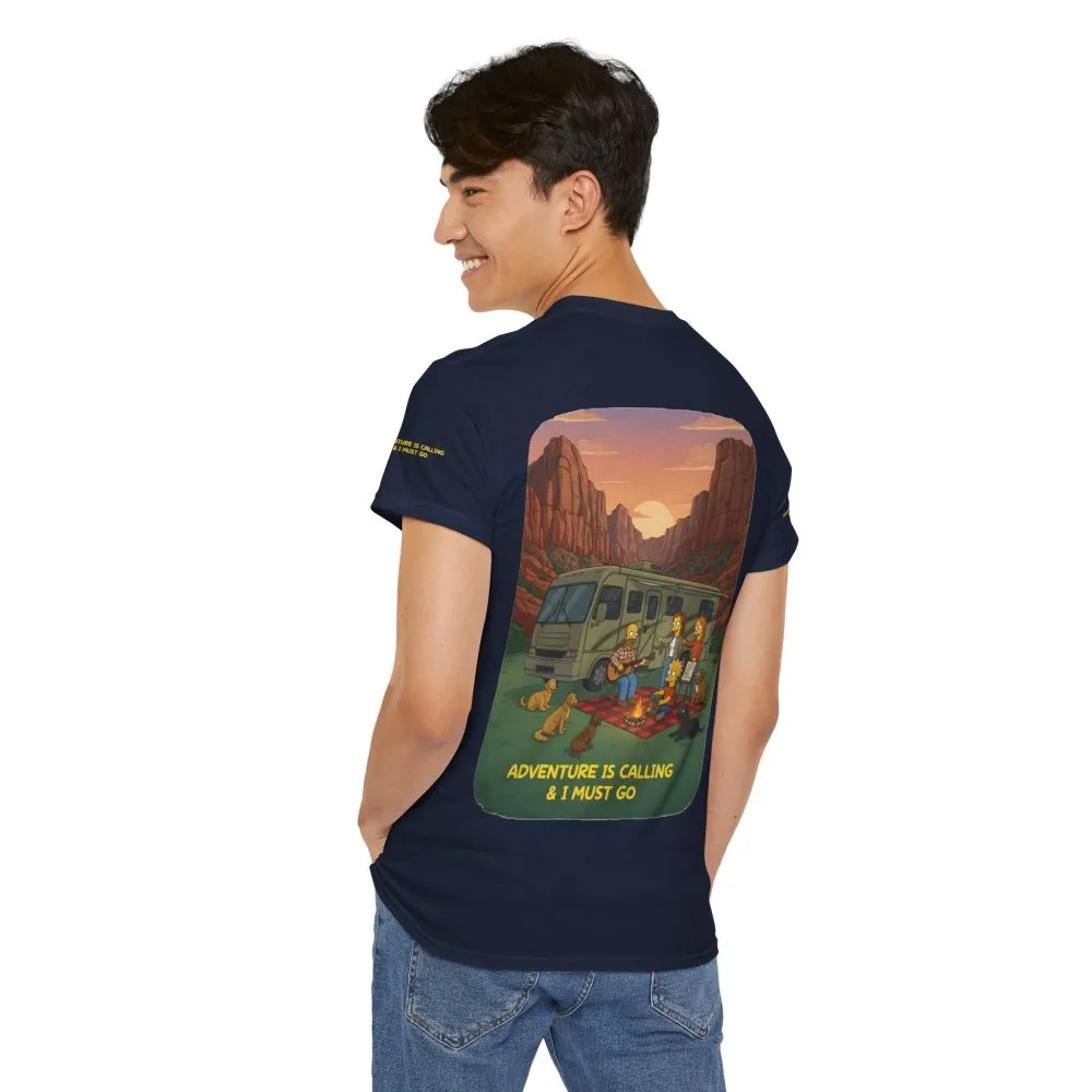 9643185701586487590_2048.jpeg Unisex Heavy Cotton Tee — "Adventure Is Calling-I Must Go" Design Sitcom-Line