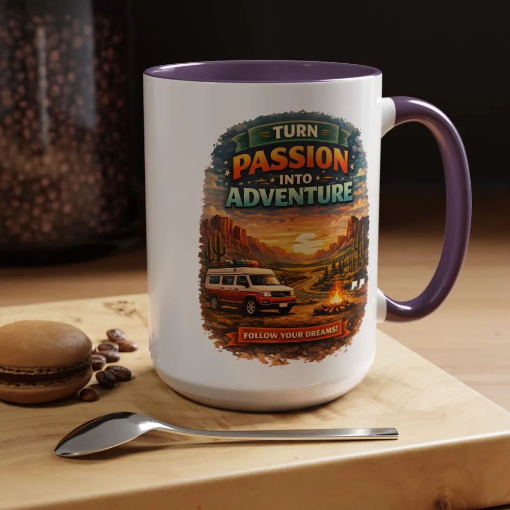 9669887735108907329_2048.jpeg Accent Coffee Mug (11, 15oz) — "Turn Passion Into Adventure" Design Scenic-Line