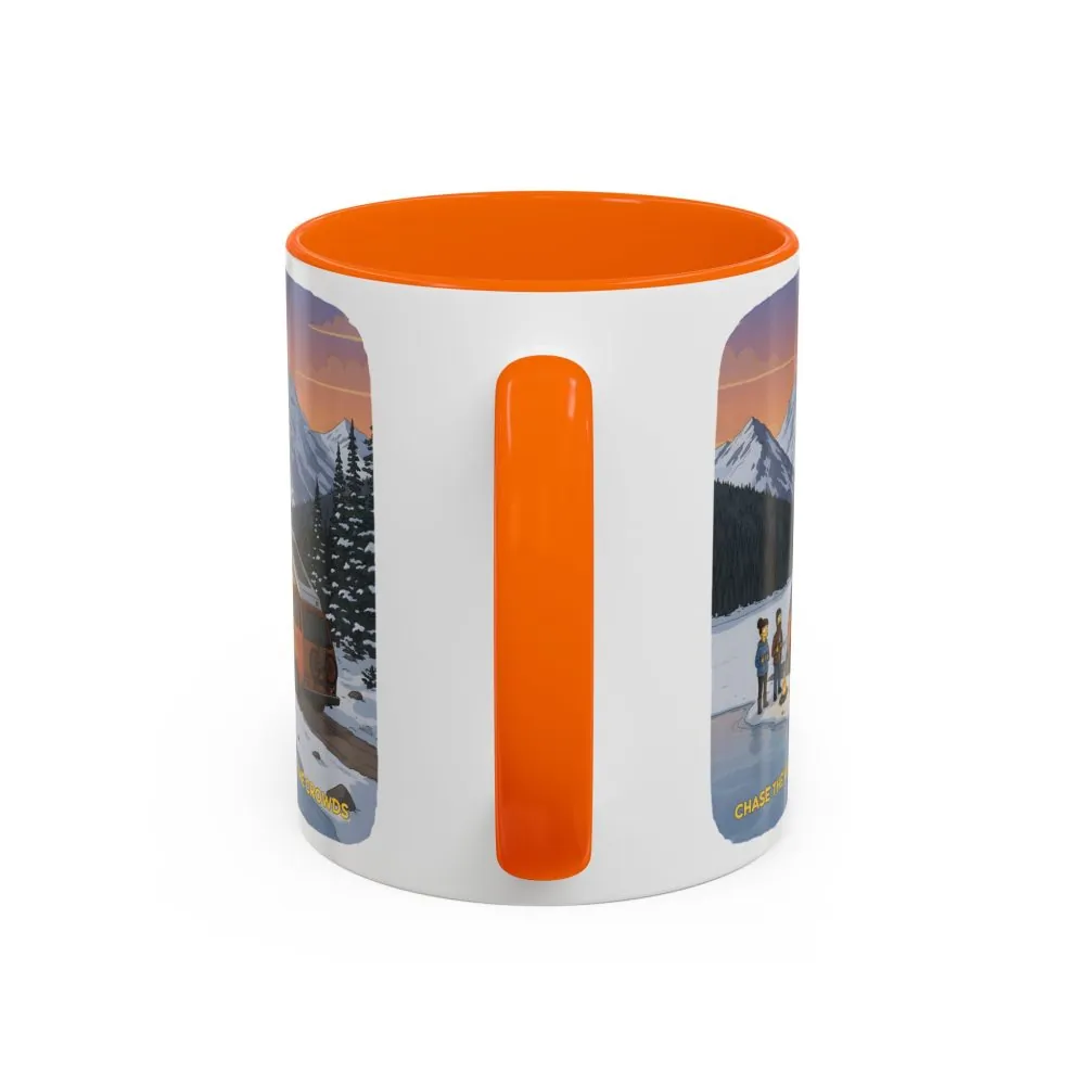 Accent Coffee Mug (11, 15oz) — "Chase The Views-Not The Crowds"" Design Sitcom-Line