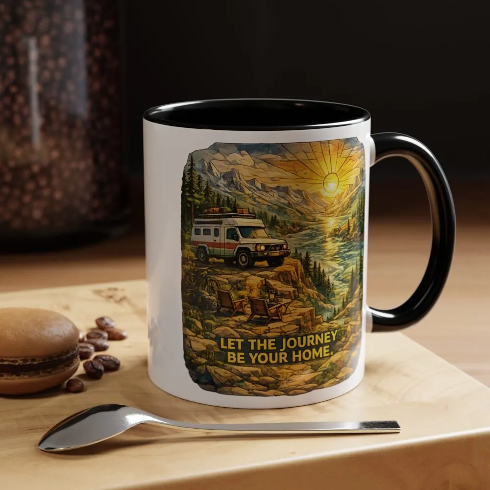 9683426380739087233_2048.jpeg Accent Coffee Mug (11, 15oz) — "Let The Journey Be Your Home" Design Cubic-Line