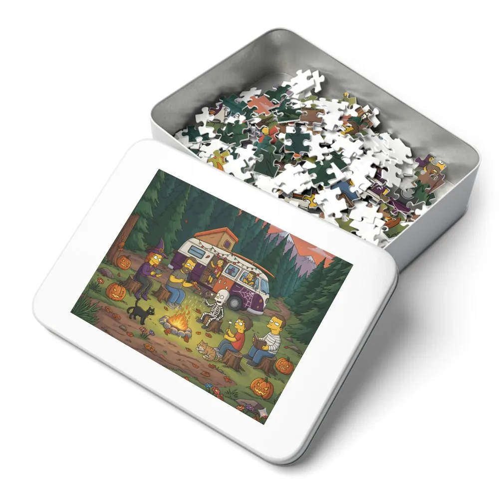 Jigsaw Puzzle with Tin — Autumn Camping Jigsaw Halloween