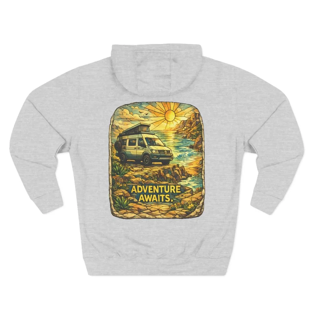 9686864347719933283_2048.jpeg Three-Panel Fleece Hoodie - "Adventure Awaits" Design Cubic-Line