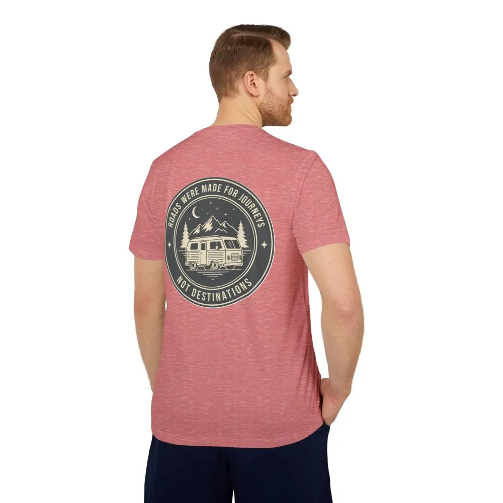 9702422131555564743_2048.jpeg T-Shirt(Adidas) — 'ROAD WHERE MADE FOR JOURNEYS-NOT DESTINATIONS' (Only Back printed) Brand Adidas