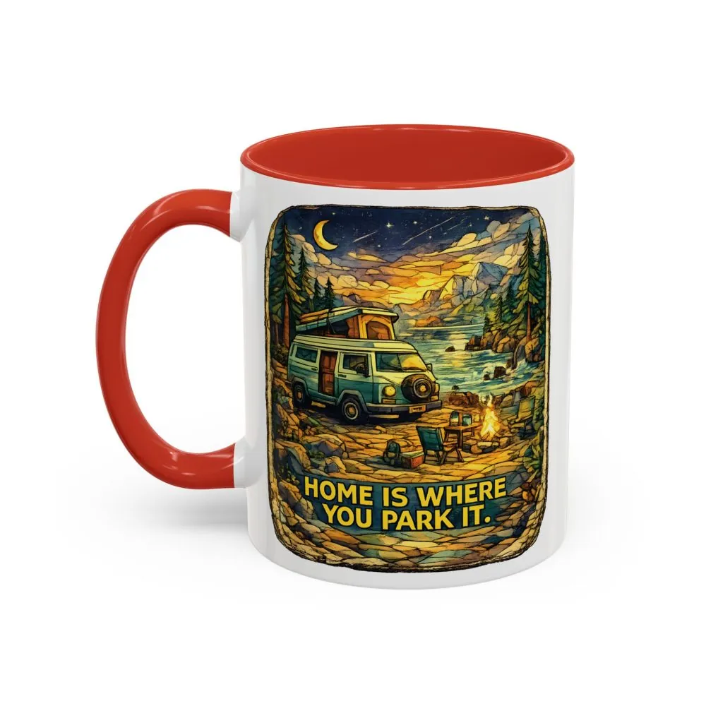 9702691091920345521_2048.jpeg Accent Coffee Mug (11, 15oz) — "Home Is Where You Park It" Design Cubic-Line