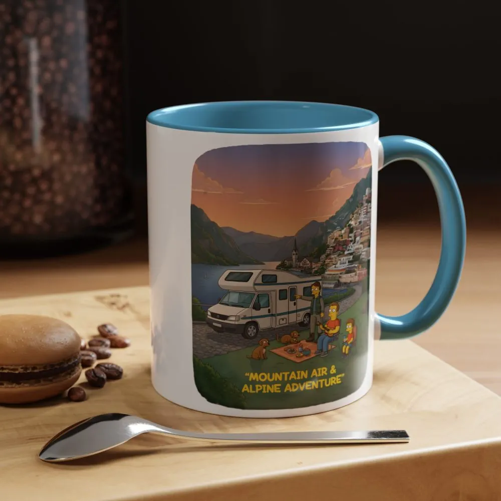 Accent Coffee Mug (11, 15oz) — "Mountain Air-Alpine Adventure" Design Sitcom-Line