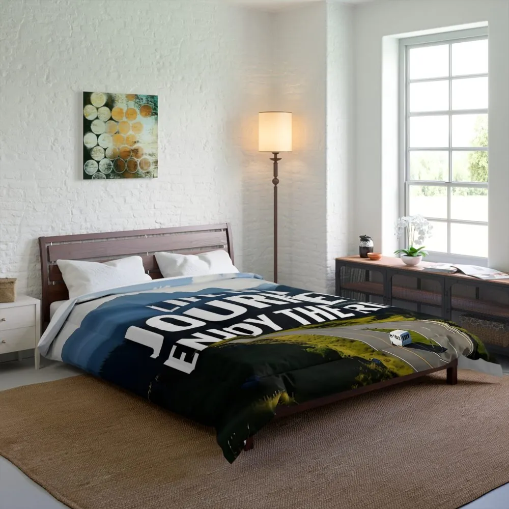 Comforter — "Life Is a Journey, Enjoy the Ride" Scenic Mountain Road Bedding