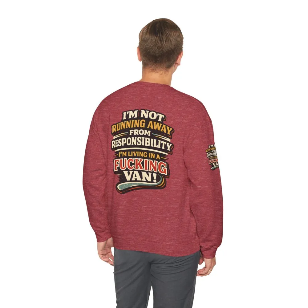 9717559696407574776_2048.jpeg Unisex Heavy Blend™ Crewneck Sweatshirt — "I`m Not running Away" Design F**K-Line
