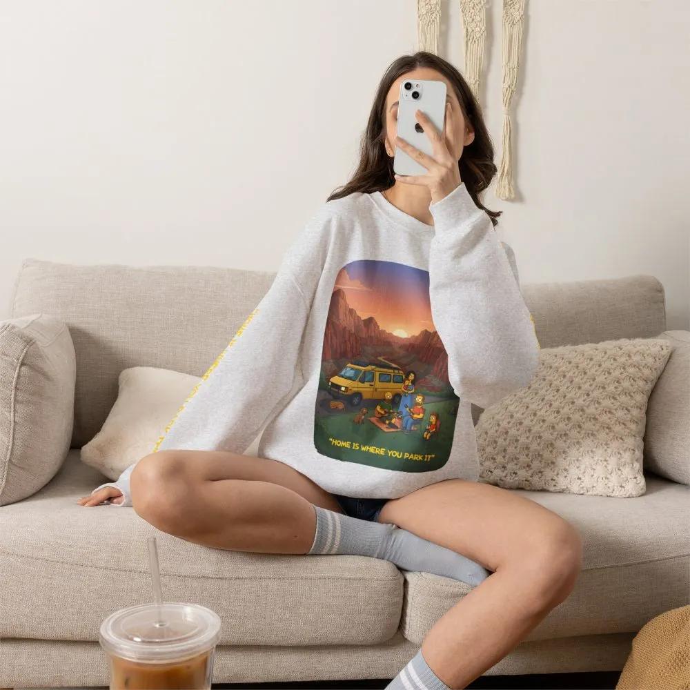 9718101483478790712_2048.jpeg Unisex Heavy Blend™ Crewneck Sweatshirt — "Home Is Where You Park It" Design Sitcom-Line