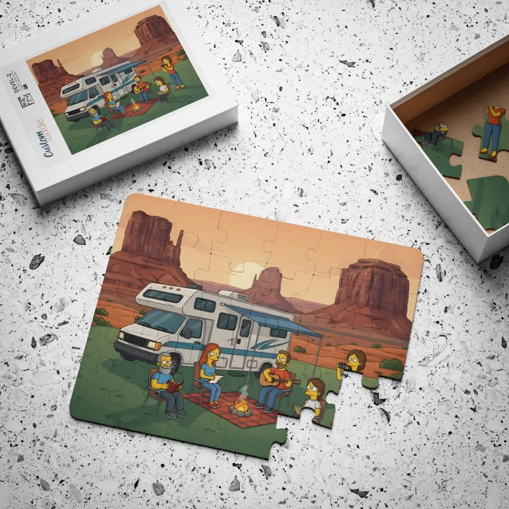 9726137262139592081_2048.jpeg Kids' 30‑Piece Camping Puzzle — Family RV Camping Sunset Scene