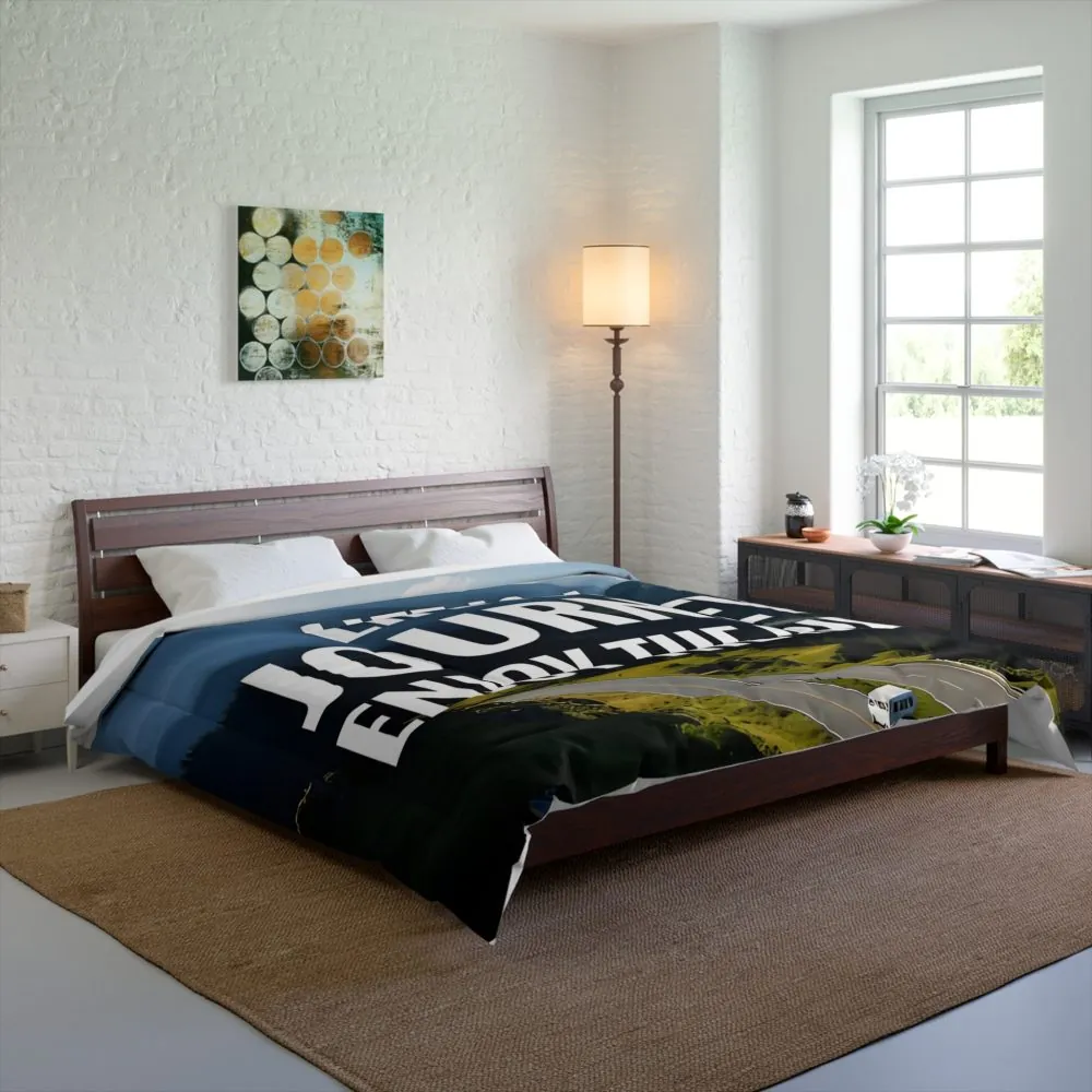 9728499514972364022_2048.jpeg Comforter — "Life Is a Journey, Enjoy the Ride" Scenic Mountain Road Bedding