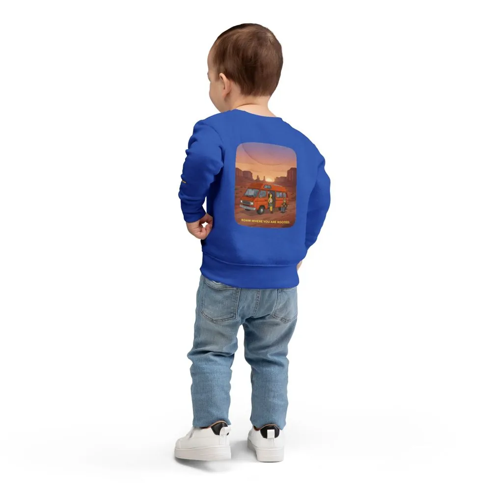 972942277861042792_2048.jpeg Toddler Sweatshirt - "Roam Where You Are Rooted" (Design Sitcom-Line)