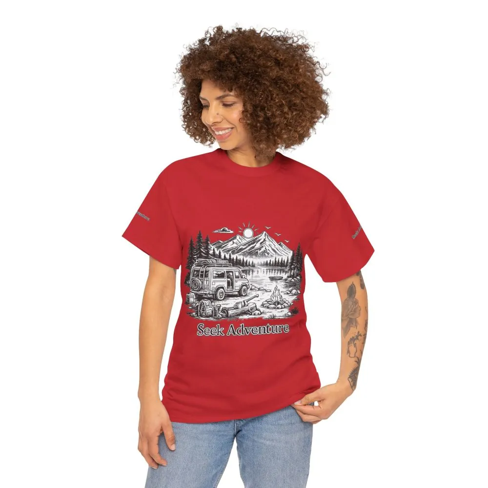 973188278085910176_2048.jpeg Unisex Heavy Cotton Tee — "Seek Adventure" Design Minimal-Line