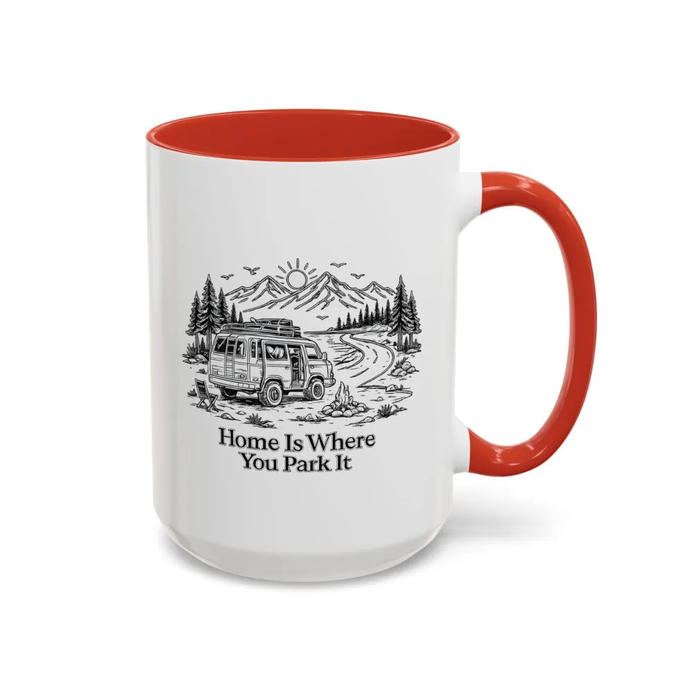 9745440332709758082_2048.jpeg Accent Coffee Mug (11, 15oz) — "Home Is Where You Park It" Design Minimal-Line