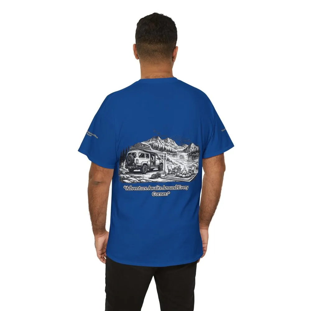 9748577741346343488_2048.jpeg Unisex Heavy Cotton Tee — "Adventure Awaits Around Every Corner" Design Minimal-Line
