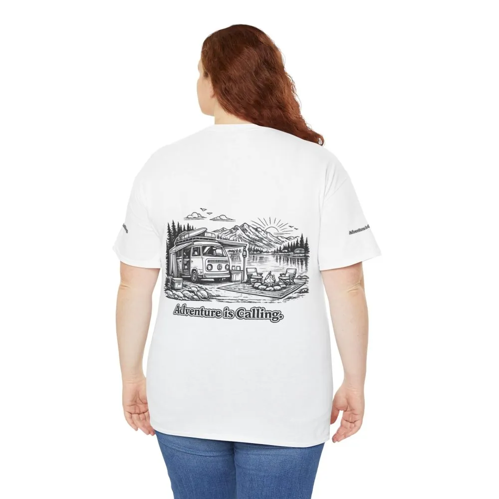 9763746950300034286_2048.jpeg Unisex Heavy Cotton Tee — "Adventure Is Calling" Design Minimal-Line
