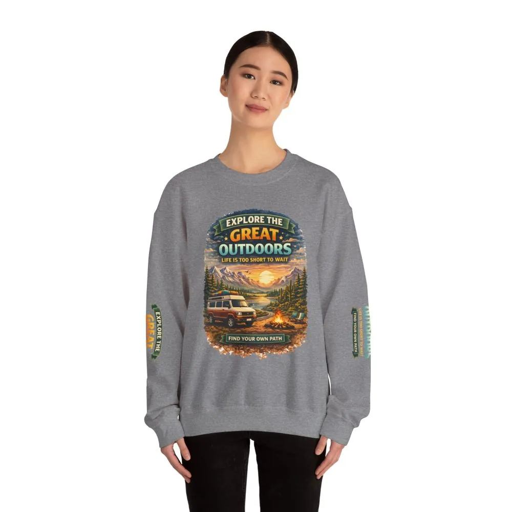 9775265375919112796_2048.jpeg Unisex Heavy Blend™ Crewneck Sweatshirt — "Explore The Great Outdoors" Design Scenic-Line