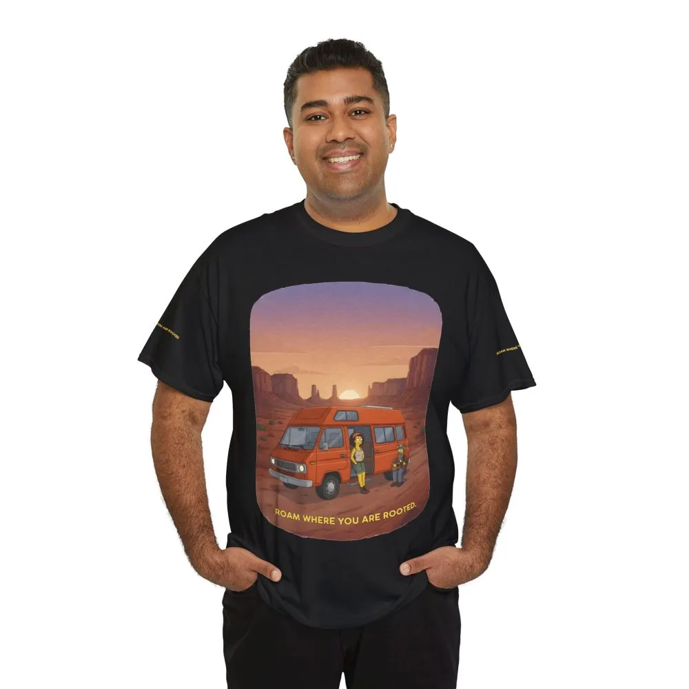 97848506286041090_2048.jpeg Unisex Heavy Cotton Tee — "Roam Where You Are Rooted" Design Sitcom-Line