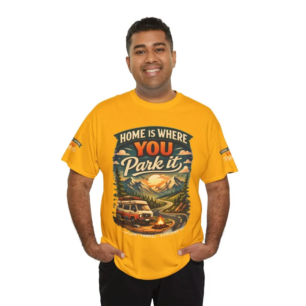 9839169048675285190_2048.jpeg Unisex Heavy Cotton Tee — "Hom Is Where You Park It" Design Scenic-Line