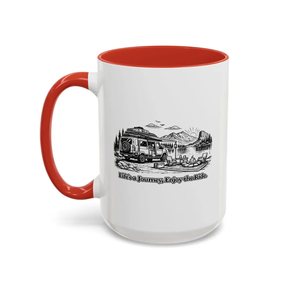 9840739553293042844_2048.jpeg Accent Coffee Mug (11, 15oz) — "Lifes A Journey,Enjoy The Ride" Design Minimal-Line