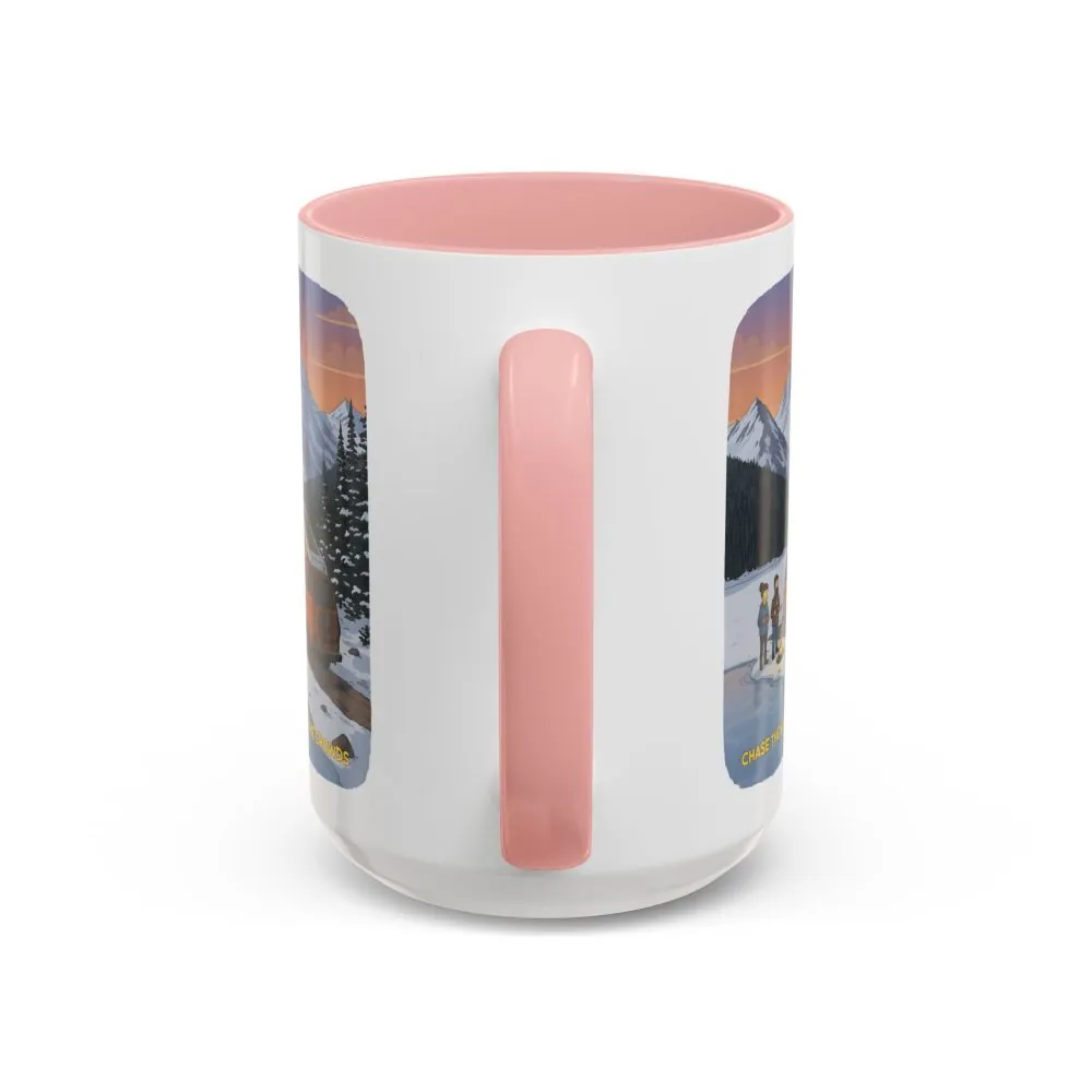 Accent Coffee Mug (11, 15oz) — "Chase The Views-Not The Crowds"" Design Sitcom-Line