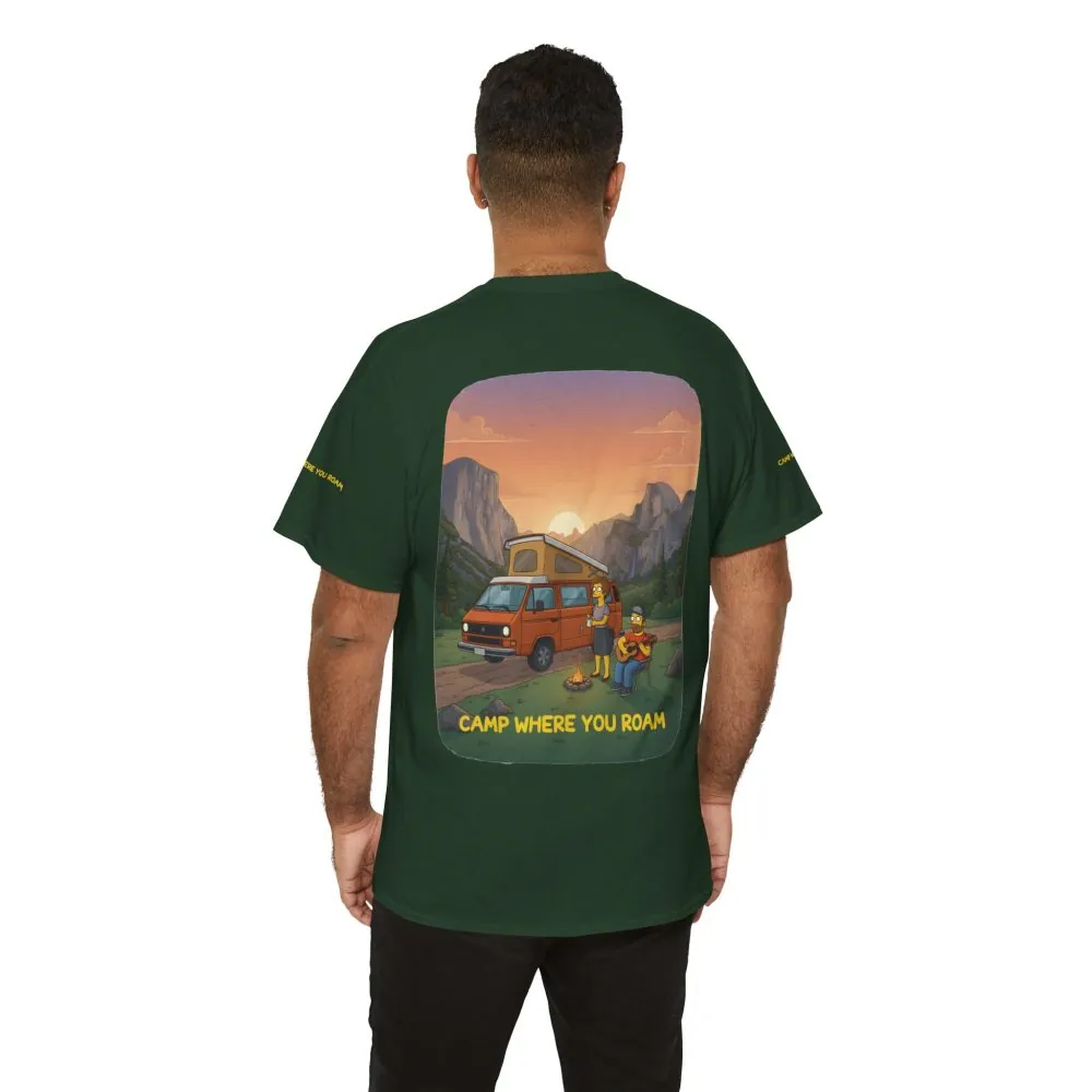 Unisex Heavy Cotton Tee — "Camp Where You Roam" Design Sitcom-Line