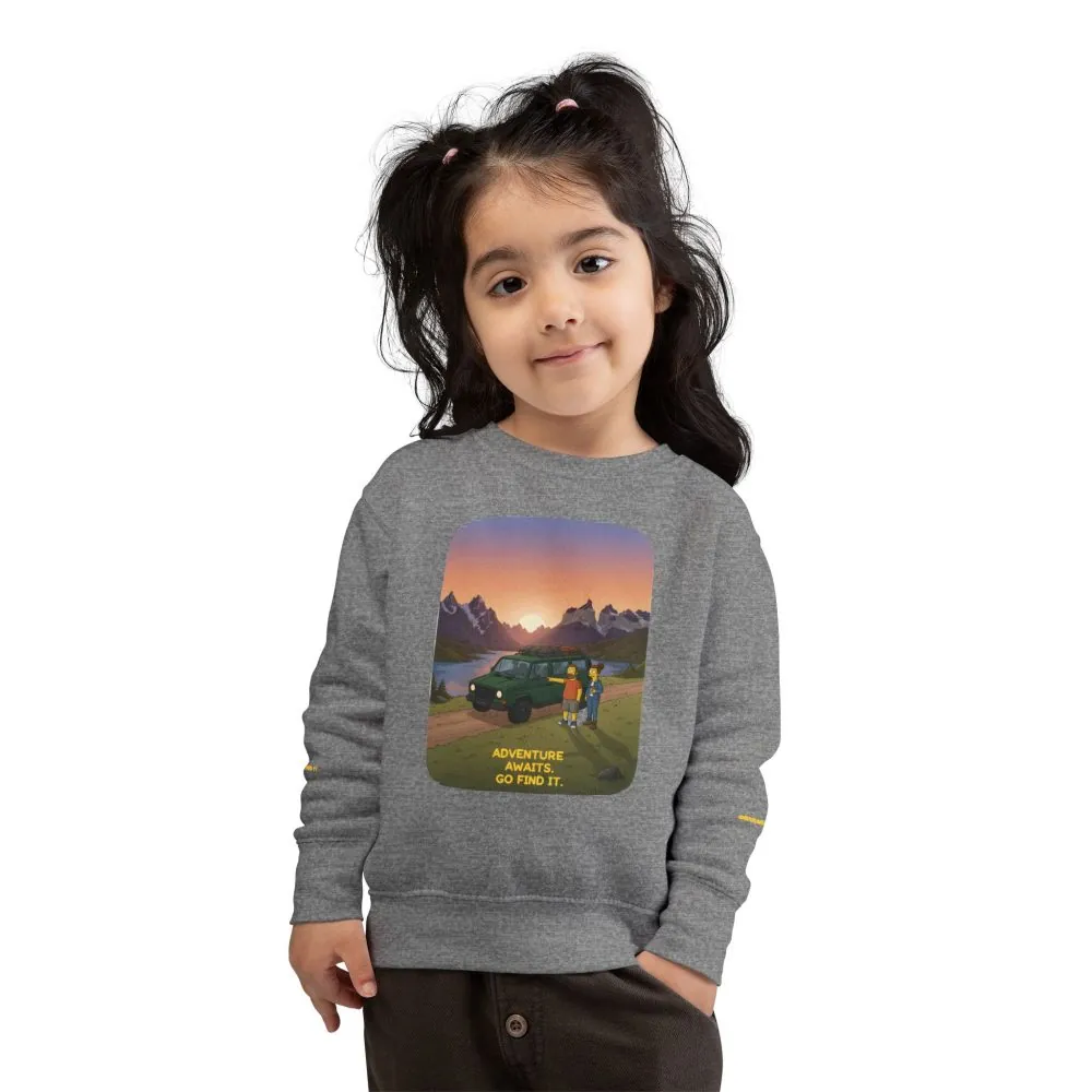 9858849918954890568_2048.jpeg Toddler Sweatshirt - "Adventure Awaits-Go Find It" (Design Sitcom-Line)