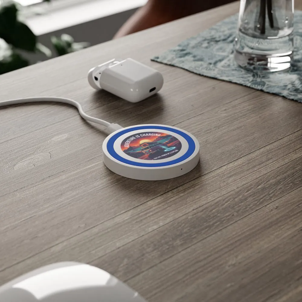 Wireless Charging Pad — “Adventure Is Charging” Van Life Design