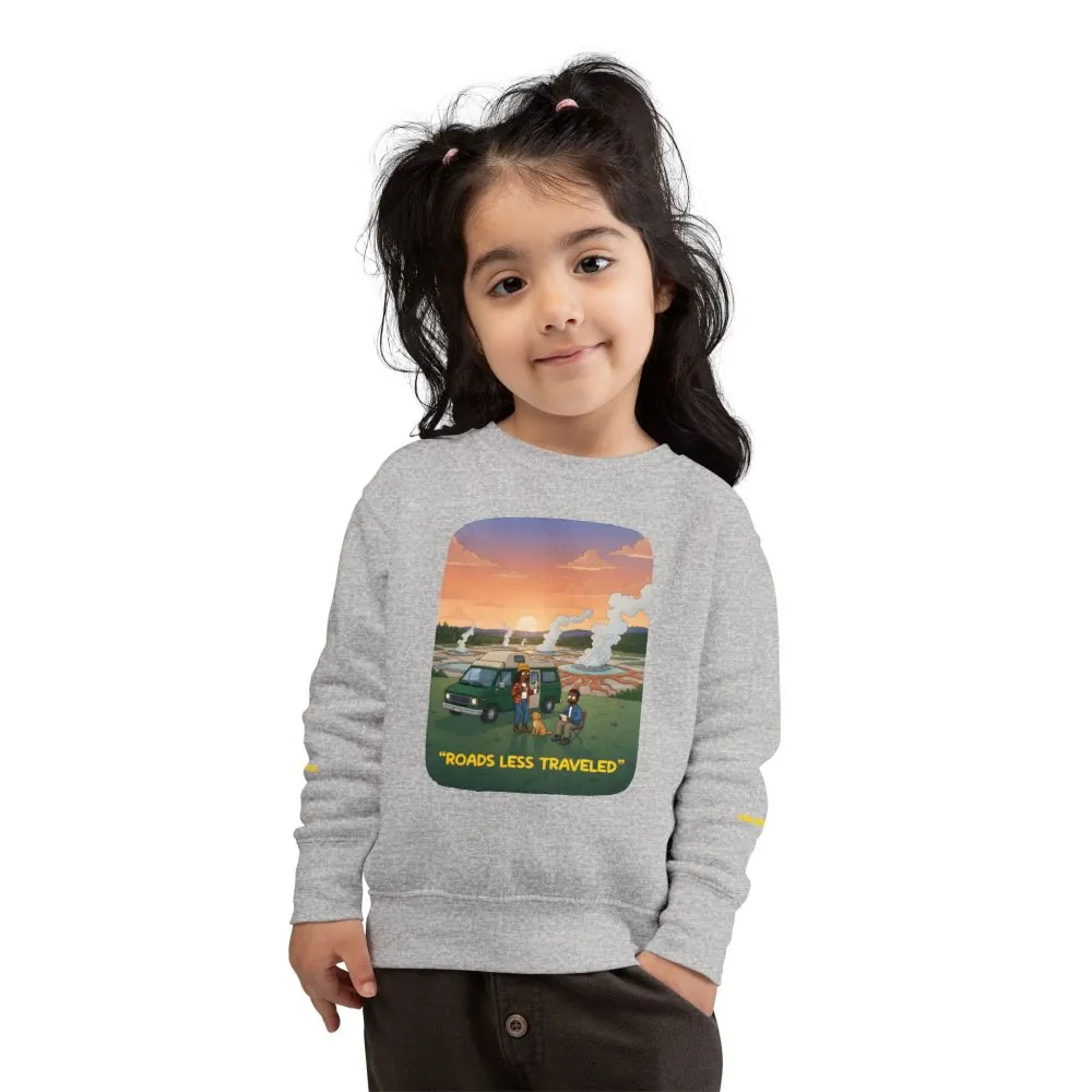 9877367587550060937_2048.jpeg Toddler Sweatshirt - "Roads Less Traveled" (Design Sitcom-Line)