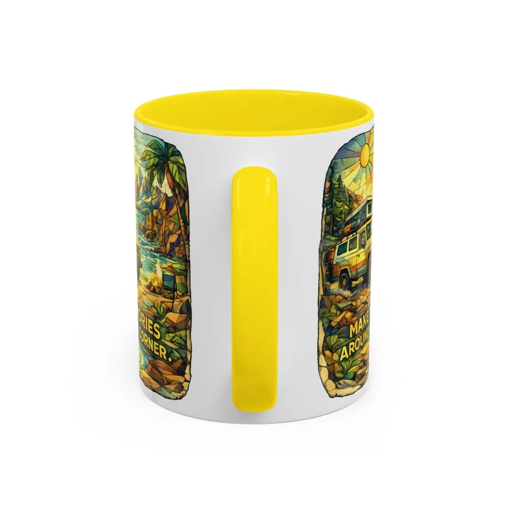 9888026394389762369_2048.jpeg Accent Coffee Mug (11, 15oz) — "Make Memories Around Every Corner" Design Cubic-Line